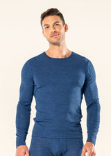 Maglia Uomo Liam MidBlue in Lana Biologica e Cotone Biologico