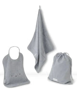 Organic Bamboo Nursery Set for Kids: Towel + Bib + Bag