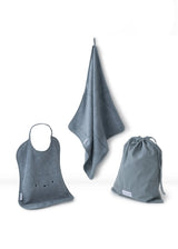 Organic Bamboo Nursery Set for Kids: Towel + Bib + Bag