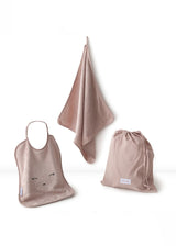 Organic Bamboo Nursery Set for Kids: Towel + Bib + Bag