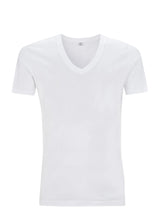 Men's basic short-sleeved V-neck shirt in organic cotton