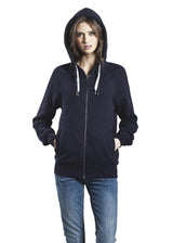 Unisex organic cotton zip-up raglan sleeve hoodie