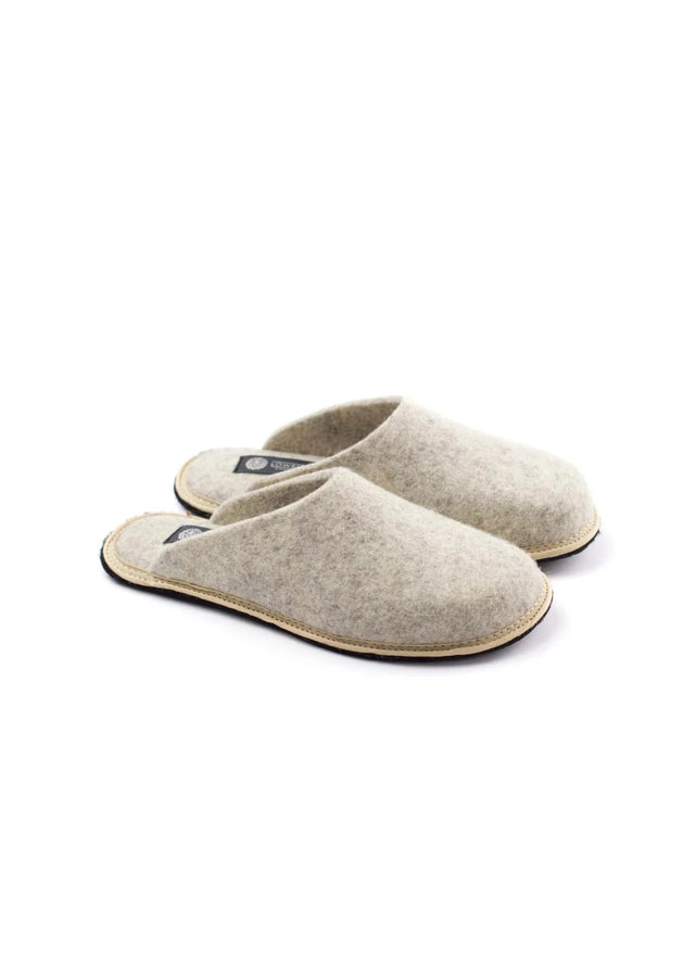 Holi Beige slippers in pure wool felt