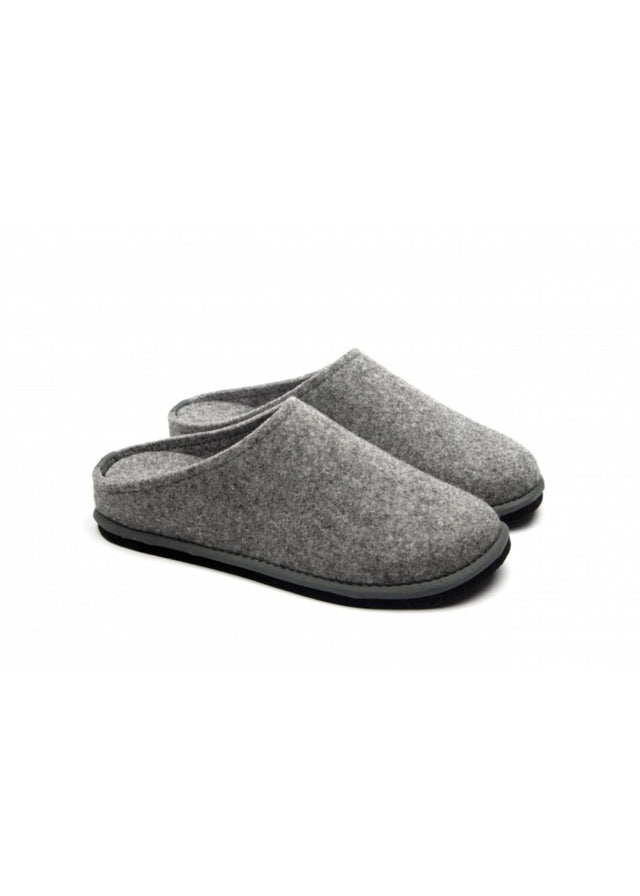 Easy Gray wool felt slippers