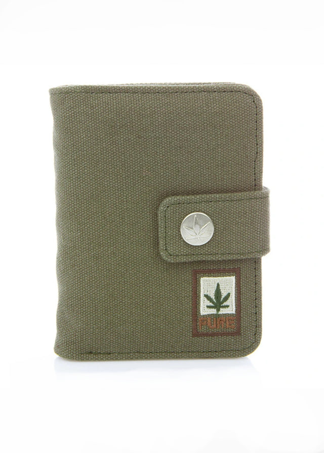 Wallet with hemp button