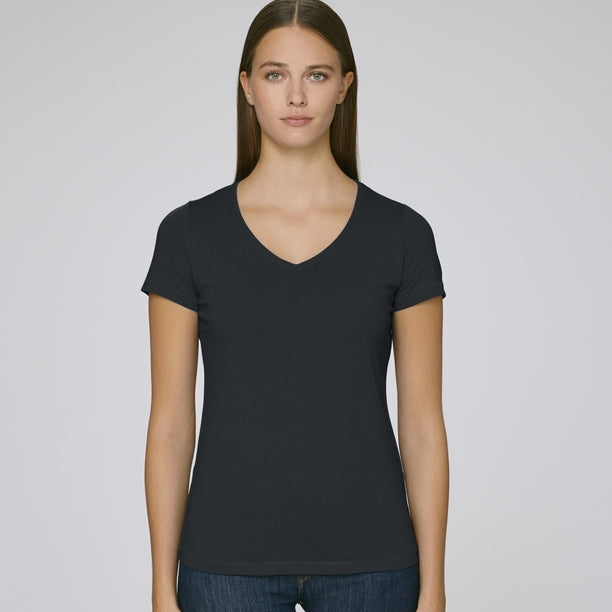 Evoker women's V-neck sweater in organic cotton