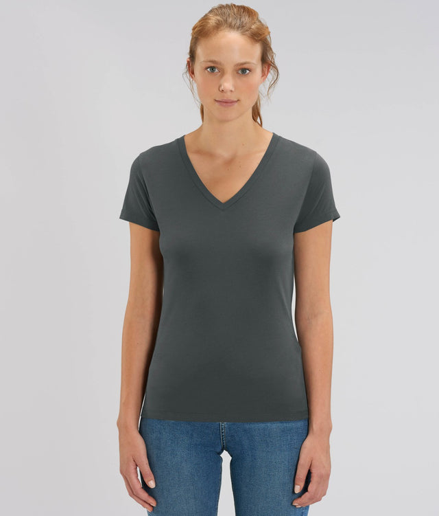 Maglia donna Evoker collo a V in cotone biologico