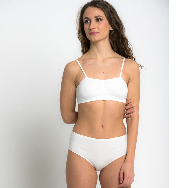 Basic high-waisted culotte briefs in Bamboo and Castor