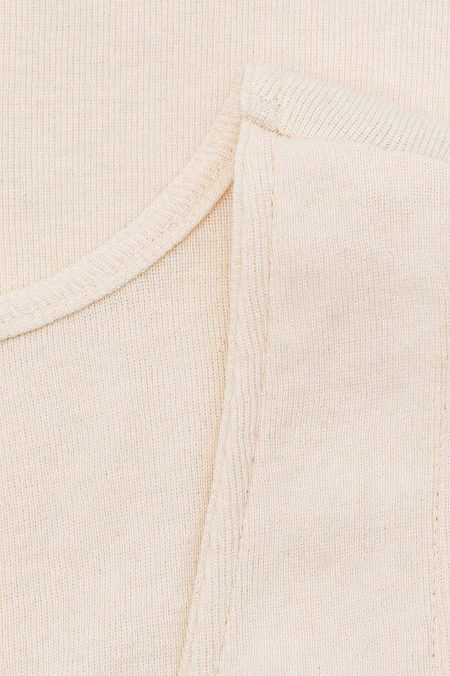 Wide shoulder tank top 100% natural organic fair cotton, undyed