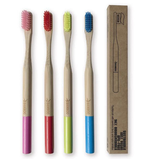 Bamboo toothbrush with soft bristles