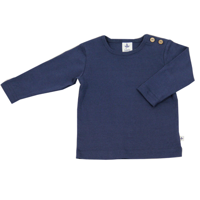 Blue 100% organic cotton long sleeve shirt