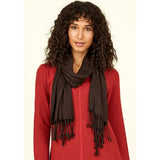 Fairtrade scarf with fringes in viscose