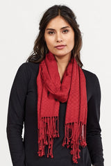 Fairtrade scarf with fringes in viscose