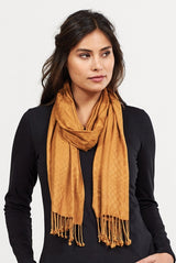 Fairtrade scarf with fringes in viscose