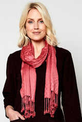 Fairtrade scarf with fringes in viscose