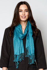 Fairtrade scarf with fringes in viscose