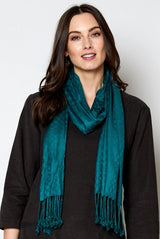 Fairtrade scarf with fringes in viscose