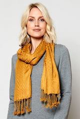 Fairtrade scarf with fringes in viscose