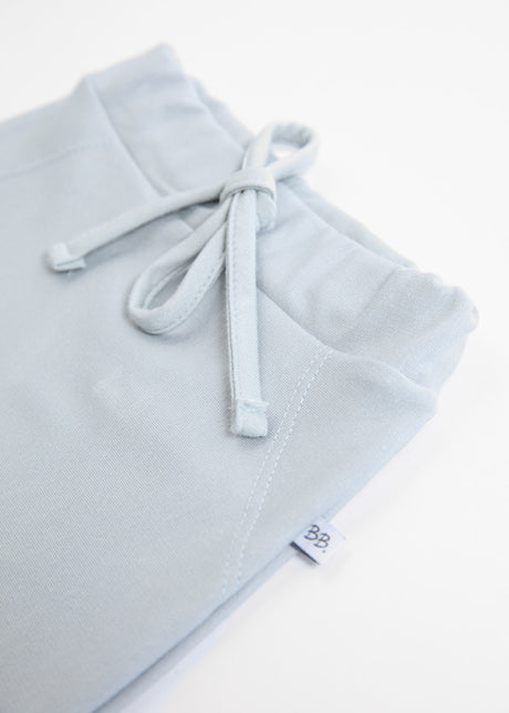 Trousers for newborns and children in light blue organic bamboo