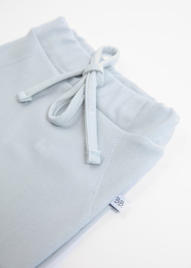 Trousers for newborns and children in light blue organic bamboo