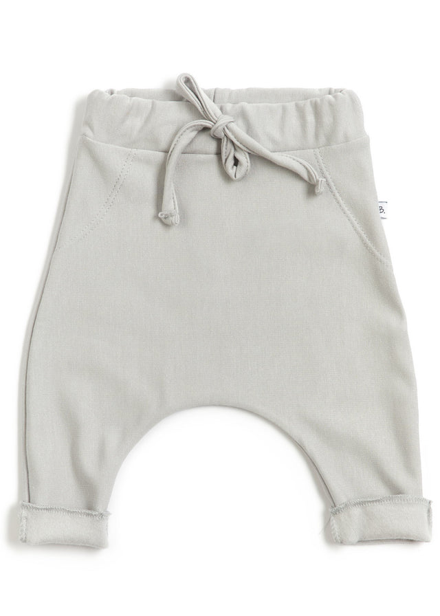 Gray organic bamboo trousers for newborns and children