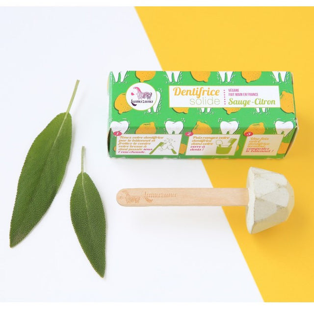 Sage and lemon solid toothpaste