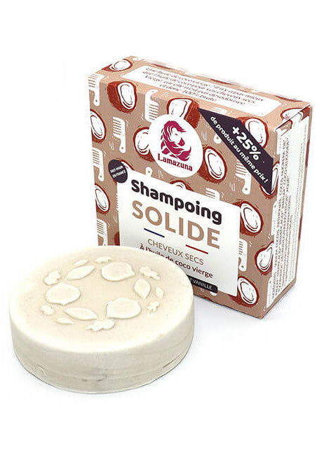 Solid shampoo for dry hair, vanilla and coconut