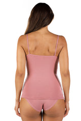 Modal and cotton tank top with narrow straps