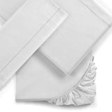 Mymami single bed sheets in snow white organic cotton