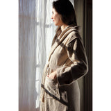 Mymami Hazelnut hooded bathrobe in organic cotton