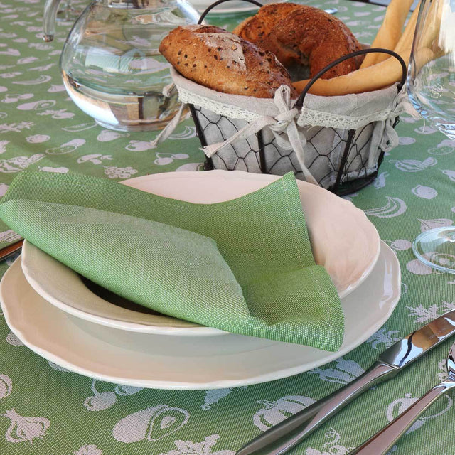 Tablecloth with napkins of 6 in organic cotton