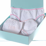 Girls' Briefs in White Modal and Cotton with Rhinestones