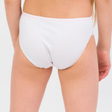 Girls' Briefs in White Modal and Cotton with Rhinestones