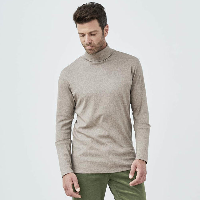 Men's turtleneck sweater in organic cotton