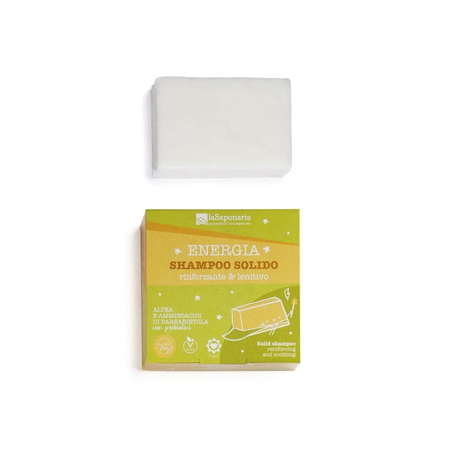 Strengthening and soothing solid shampoo with prebiotic