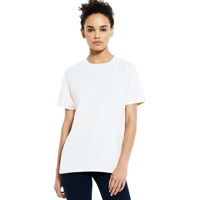 Unisex heavy white short-sleeved shirt in organic cotton