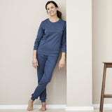 Pigiama donna in cotone biologico Blu Baltico