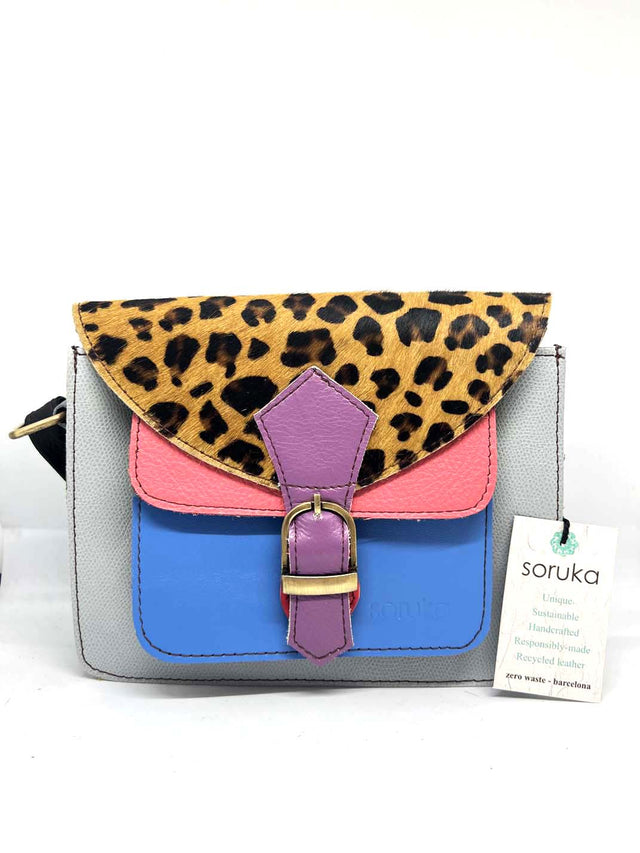 Borsa Pocket stampa Animalier in pelle riciclata EquoSolidale