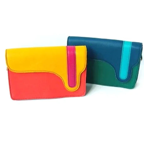 Multicolored Square bag in Fairtrade recycled leather