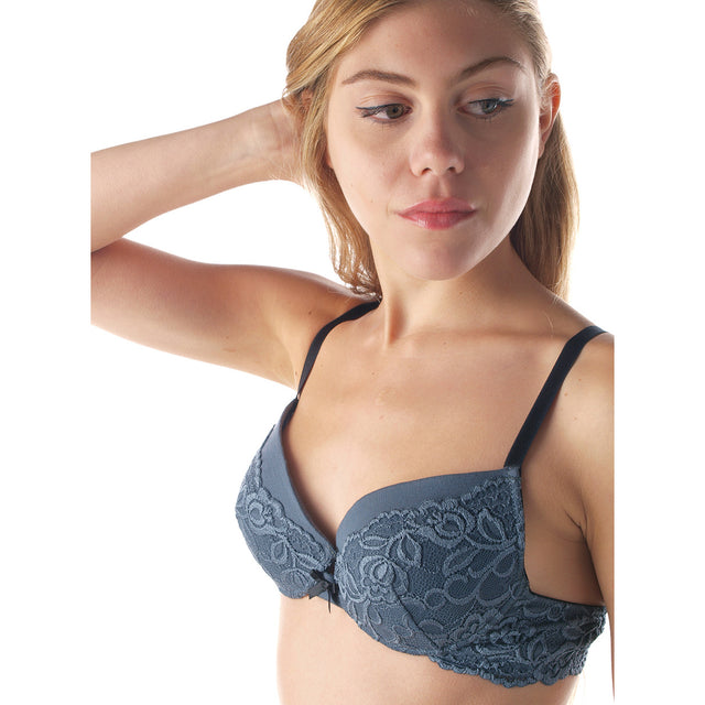 Bra with pre-shaped cup in Modal and Cotton with Lace