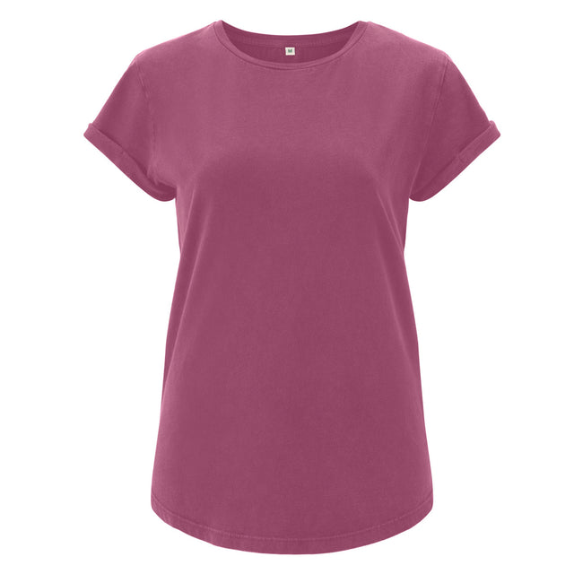 Maglia donna maniche arrotolate in cotone biologico