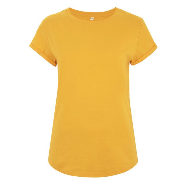 Women's rolled-sleeved organic cotton shirt