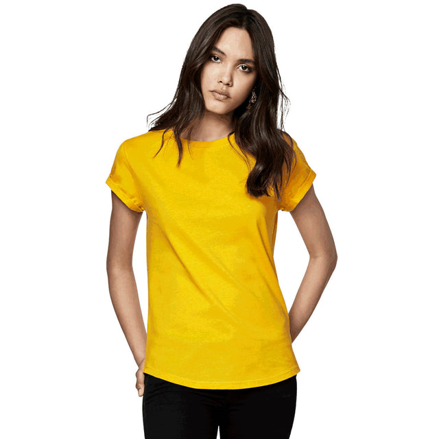 Women's rolled-sleeved organic cotton shirt