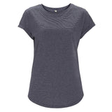 Maglia donna maniche arrotolate in cotone biologico