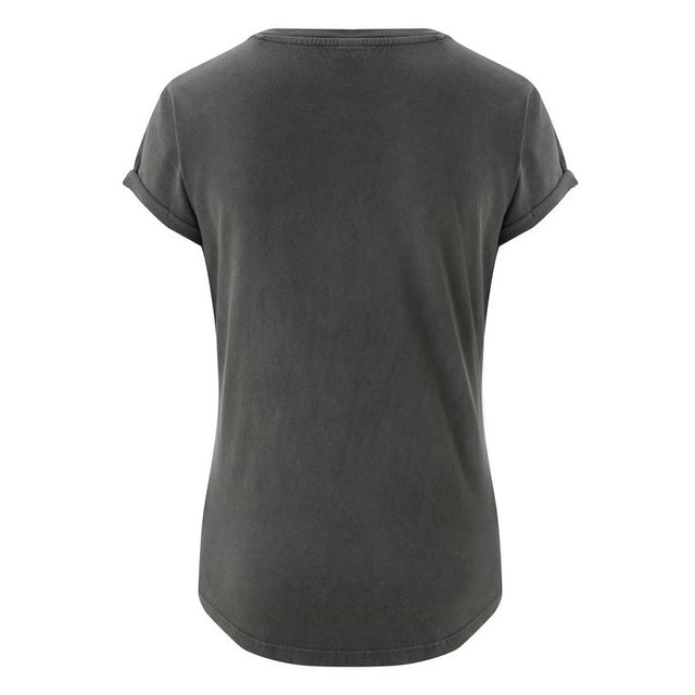 Maglia donna maniche arrotolate Stone Washed in cotone biologico