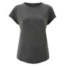 Maglia donna maniche arrotolate Stone Washed in cotone biologico