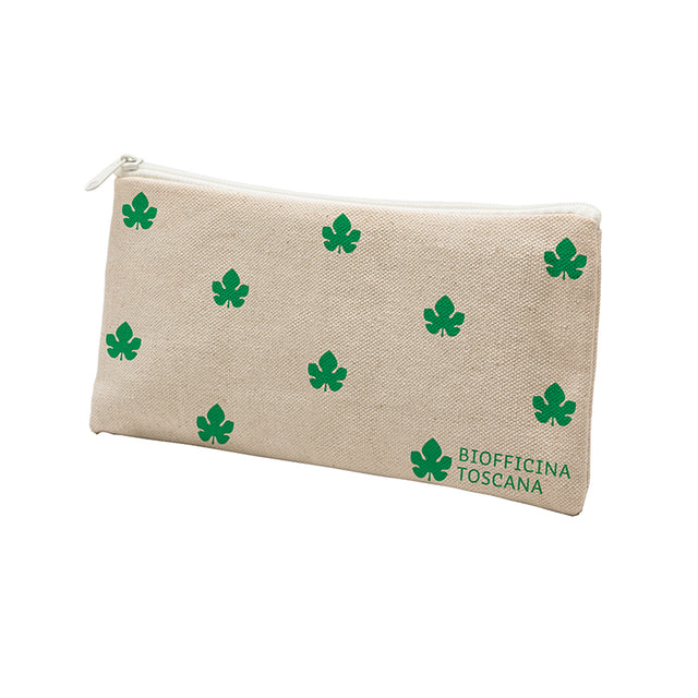 Leaves cosmetic bag in Biofficina Toscana cotton