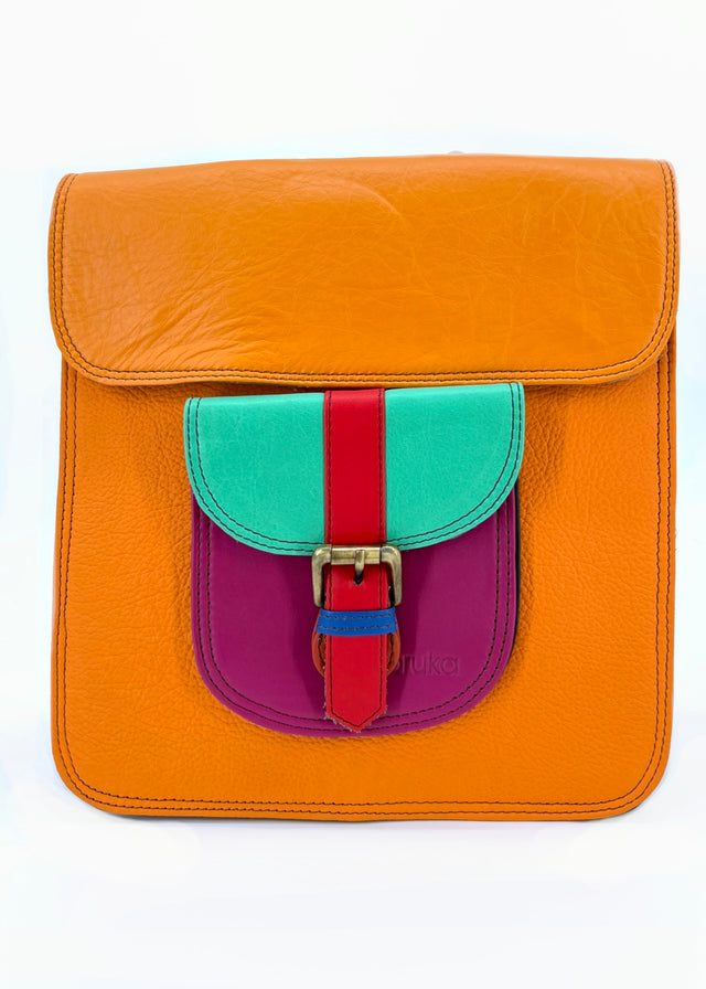 Multicolor REMI backpack in Fairtrade recycled leather