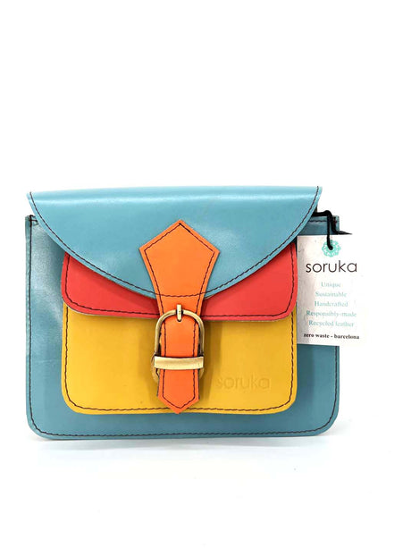 Multicolored Pocket bag in Fairtrade recycled leather