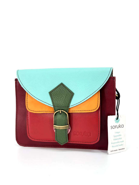 Multicolored Pocket bag in Fairtrade recycled leather